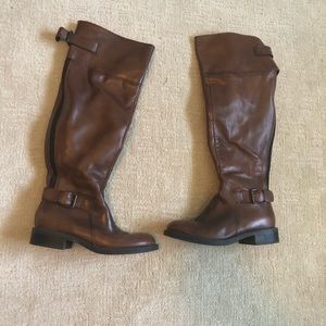 Brown Leather Knee High riding boots